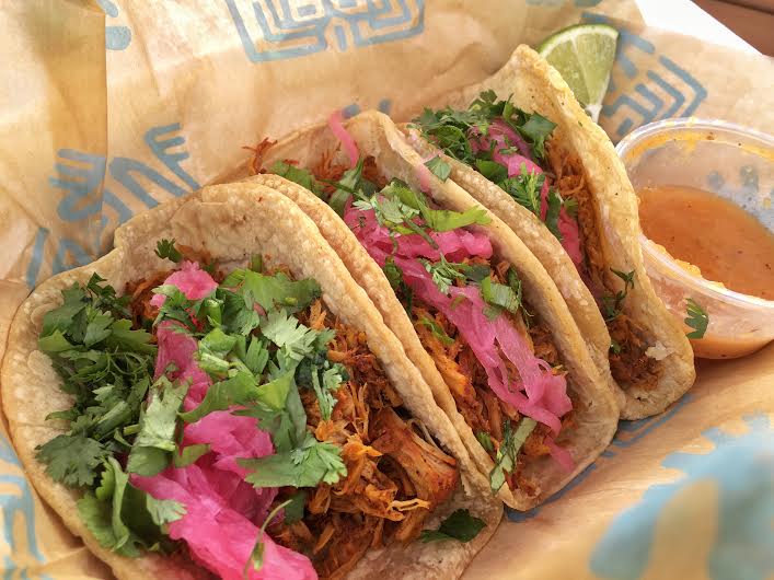 Cochinita pibil tacos from Frontera Cocina's walk-up window