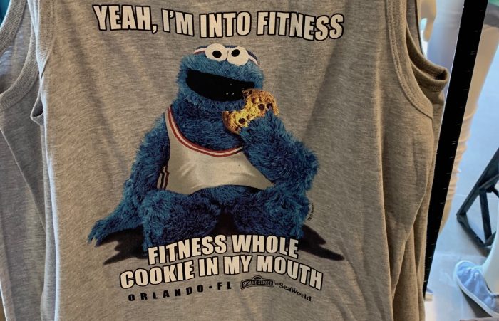 Nice Sesame Street Cookie Monster My Crunches Sports T-shirt