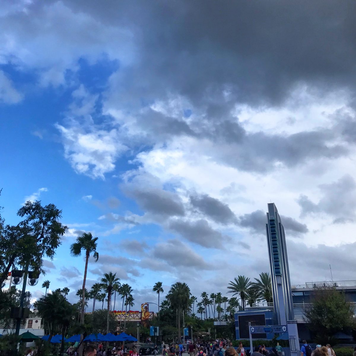 Fast-moving showers in the wake of Tropical Storm Nestor changed blue sky to gray quickly on Saturday.