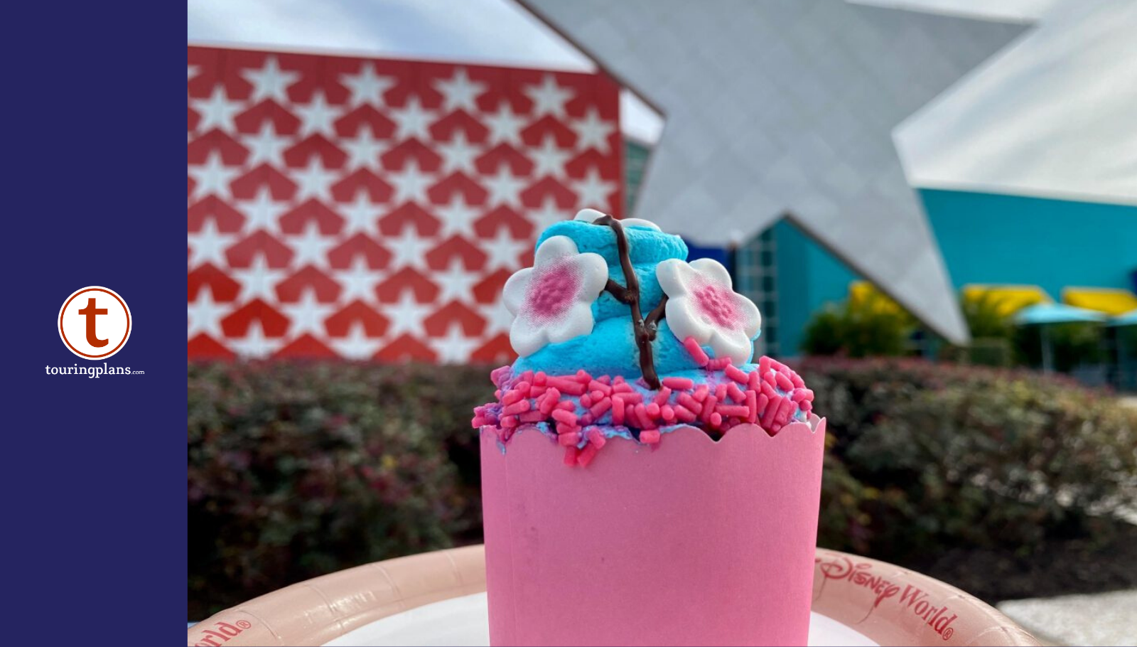 Eating The Stitch Cupcake at Disney's All-Star Sports Resort 
