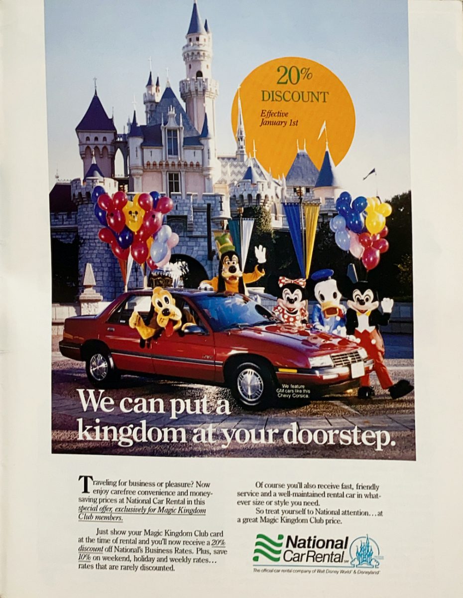 Top 7 Vintage Disney Ads Of Ancient Rental Cars Sitting In Disneyland ...