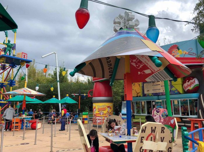 Having Lunch at Woody's Lunch Box in Toy Story Land at Disney's