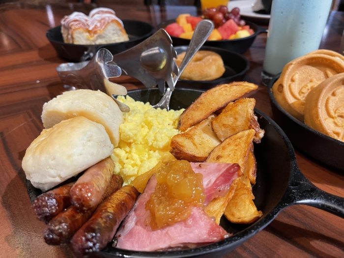 Mickey & Stitch waffles at Polynesian 'Ohana breakfast! Stitch waffles!!!