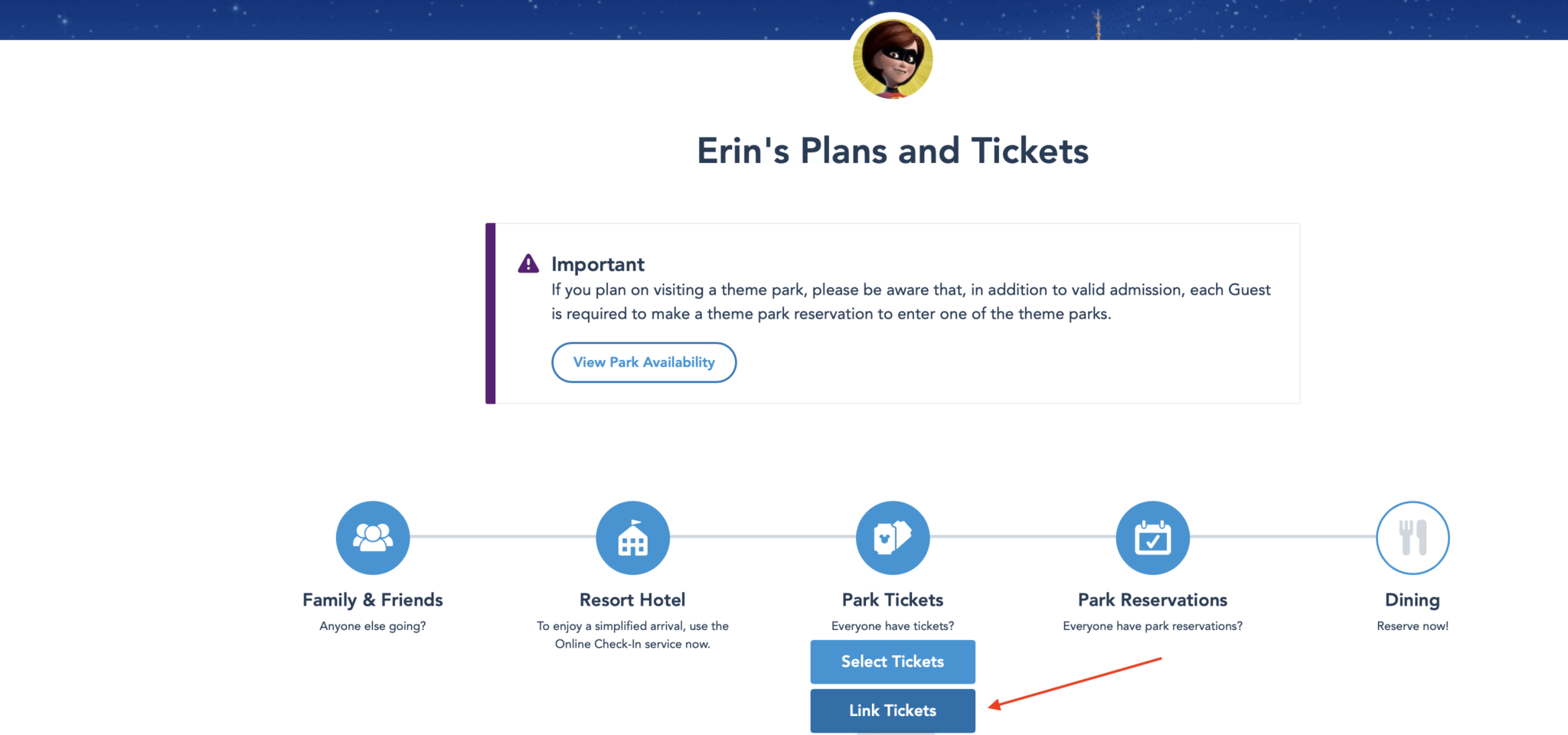 Step by Step How to Link WDW Park Tickets to Your My Disney Experience