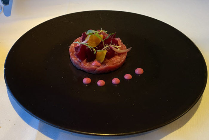 Image of Wagyu Beef Tartare dish from Crystal Symphony Waterside Dining Room