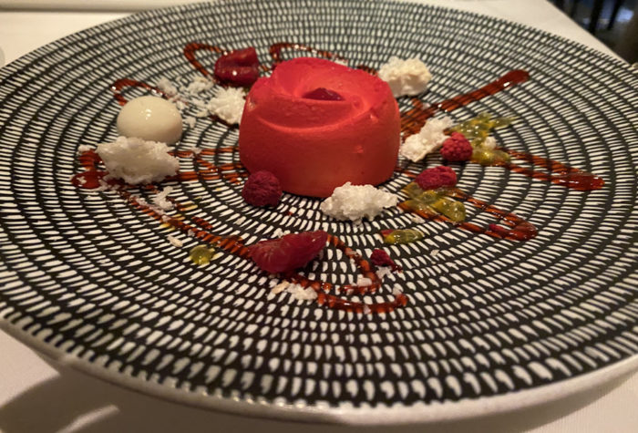 Picture of White Chocolate Passion Fruit Delice Dessert from the Waterside Dining Room, Crystal Symphony