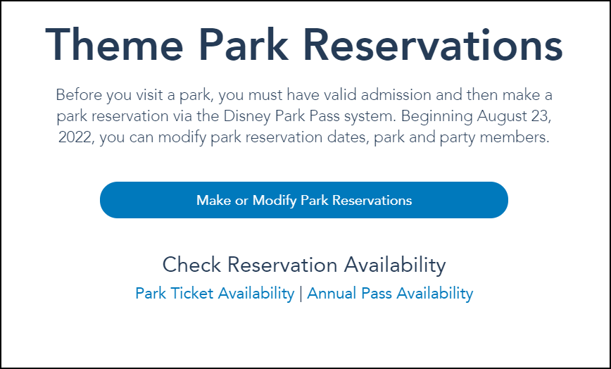 How to Make Walt Disney World Park Reservations with Disney Park Pass -  Magic Lamp Vacations