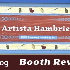 Festival of Arts El Artista Hambriento booth review cover showing logo art from the menu board