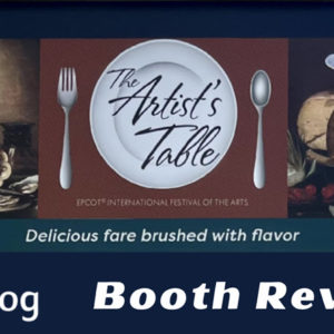 Festival of Arts Artist's Table booth review cover image showing logo art from the menu board