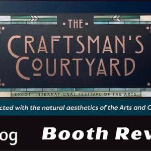 Festival of Arts Craftsman's Courtyard booth review cover image showing logo art from the menu board