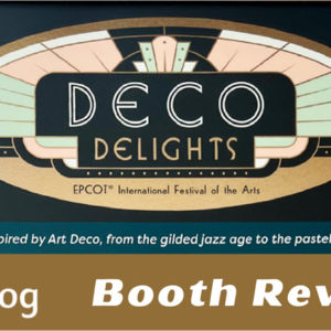 Festival of Arts Deco Delights booth review cover image showing logo art from the menu board