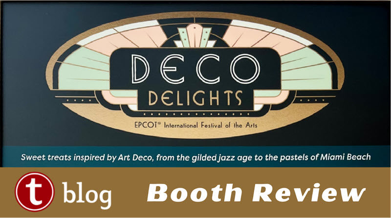 Festival of Arts Deco Delights booth review cover image showing logo art from the menu board