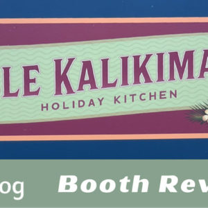 Mele Kalikimaka Holiday Kitchen Booth Review cover image showing logo art from the menu board