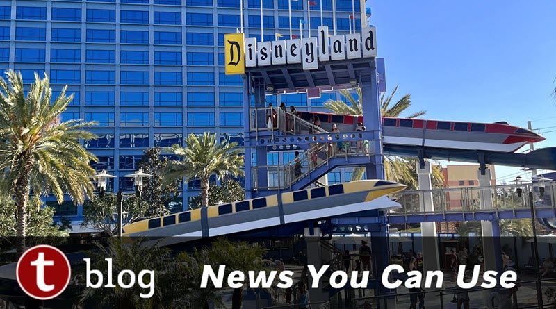 Disneyland hotel discount article cover image showing the Disneyland hotel monorail station