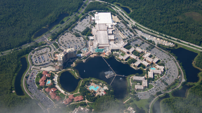 bioreconstruct on X: Aerial look at Universal Orlando Team Member parking.  The parking garage was expanded last year, the right-most section.   / X