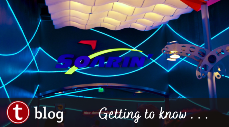Getting to Know Soarin' cover image showing the Soarin' queue with the logo above