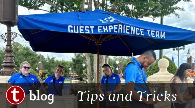 Disability Access Service FAQ cover image showing the blue umbrella of the Guest Experience team