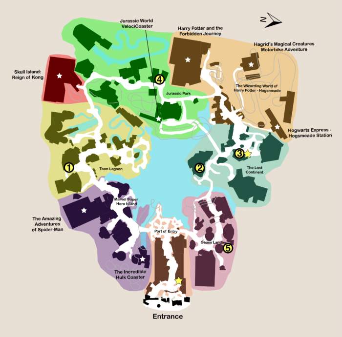2019 Universal Studios Orlando Map and Islands of Adventure Map 