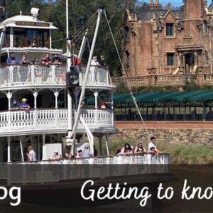 getting to know Liberty Square Riverboat cover image showing the Liberty Belle head on with the Haunted Mansion in the background.