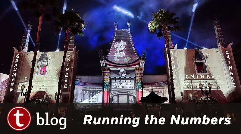 Every ticket price in 2024 article cover image showing Mickey Mouse projected on the Chinese Theater in Hollywood Studios