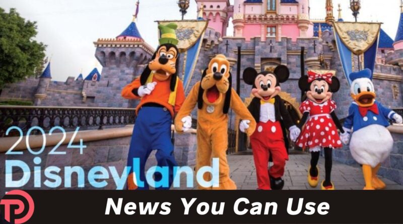 2024 Disneyland Events cover image showing the Fab Five standing in front of Sleeping Beauty Castle